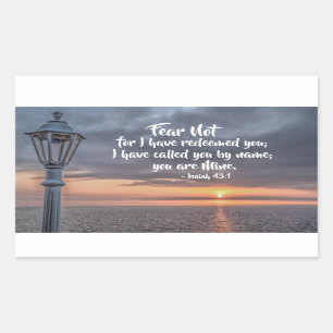 Adesivo Retangular Isaiah 43:1 Eu te chamei pelo nome que você é meu