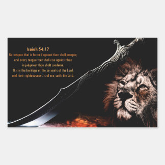 Adesivo Retangular Isaiah 54:17