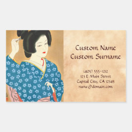 Adesivo Retangular Ishida Waka Primavera Sentiment mulher japonesa