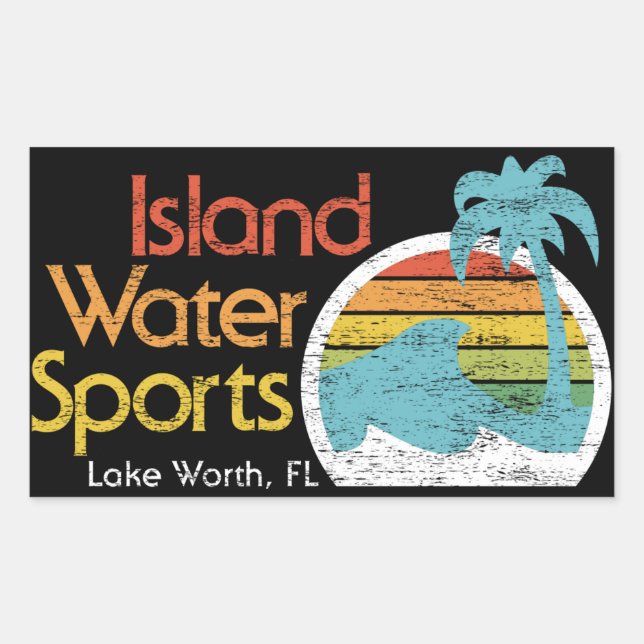 Adesivo Retangular Island Water Sports-Lake Worth, FL (Frente)