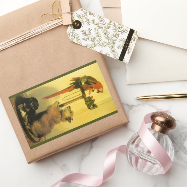 Adesivo Retangular Islay, Tilco, Macaw and Love Birds de Landseer (Presentear)