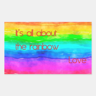 Adesivo Retangular It's All About The Rainbow Love 03