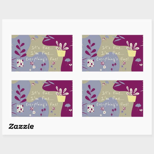 Adesivo Retangular It's Fine... Sticker (Folha)