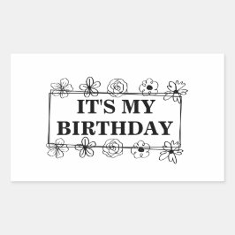 Adesivo Retangular It's my birthday