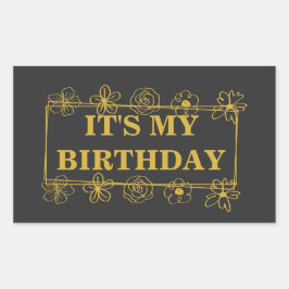 Adesivo Retangular It's my birthday