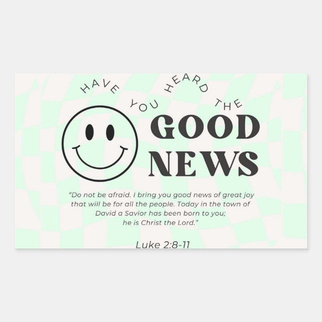 Adesivo Retangular Já Ouviste A Boa Notícia Do Vinheta Cristão? (Frente)