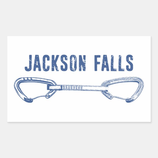 Adesivo Retangular Jackson Falls Illinois Rock Escalando rapidamente (Frente)