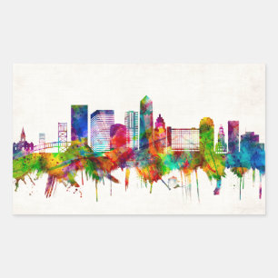 Adesivo Retangular Jacksonville Florida Skyline