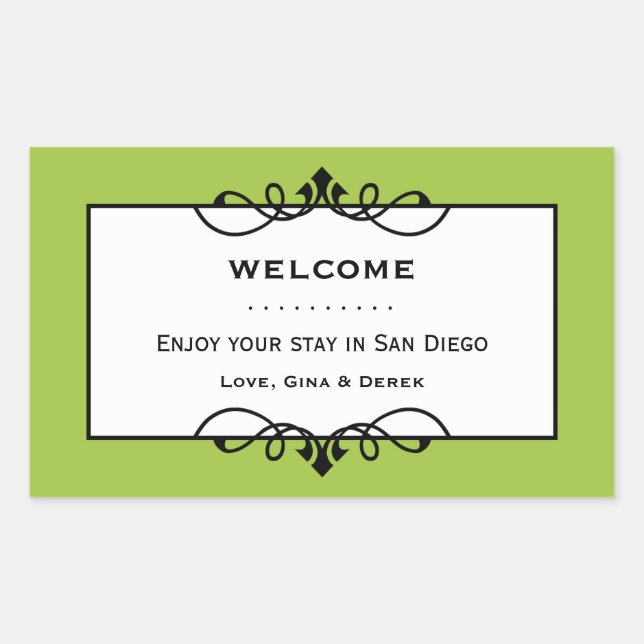 Adesivo Retangular Jade verde molhado de ferro fora do saco de presen (Frente)