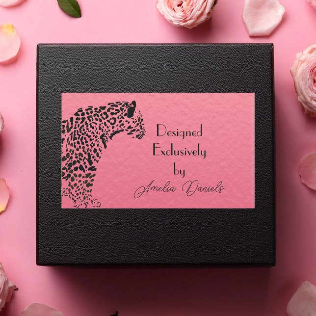 Adesivo Retangular Jaguar rosa e preto exclusivamente projetado por (Criador carregado)