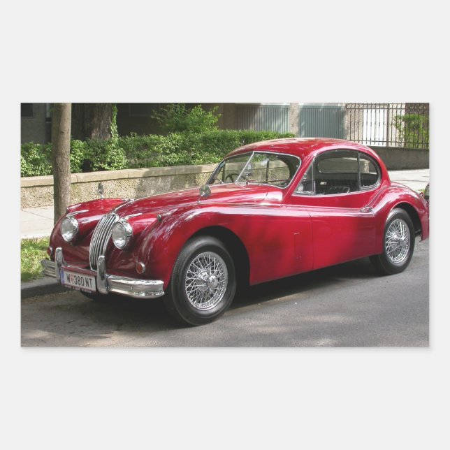 Adesivo Retangular Jaguar XK 120 FHC (Frente)