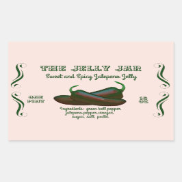 Adesivo Retangular Jalepeno Jelly Home Canning Business Comida Label