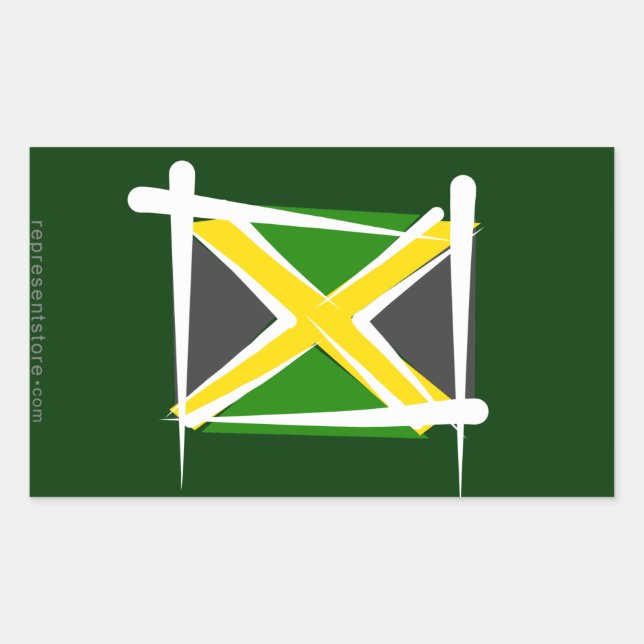 Adesivo Retangular Jamaica Brush Flag (Frente)