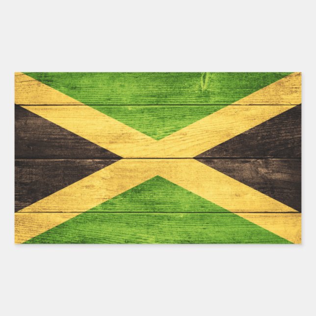 Adesivo Retangular Jamaica Flag - Proud Jamaicans Rasta bordador - (Frente)