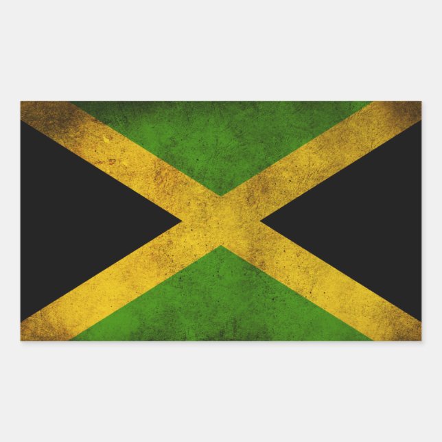 Adesivo Retangular Jamaica Flag - Proud Jamaicans Rasta bordador - (Frente)