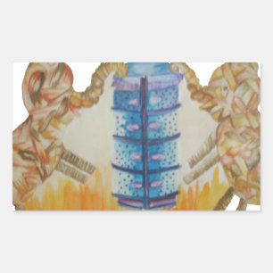 Adesivo Retangular Jambo Jumbo African Kids Elephants Art Impressão