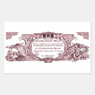 Adesivo Retangular Jane Austen: Dutch Ball Sticker