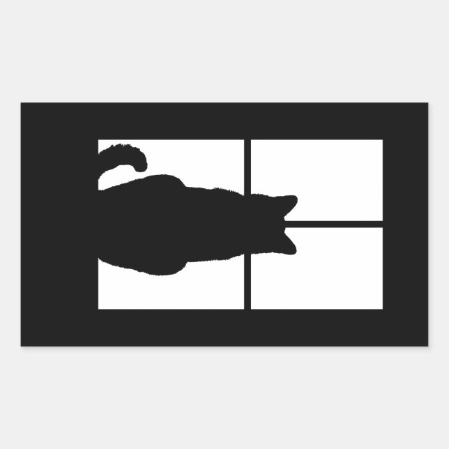 Adesivo Retangular Janela Cat Clique para Personalizar Decor de Cores (Frente)