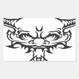 Adesivo Retangular Japonês Tattoo Oni Demon