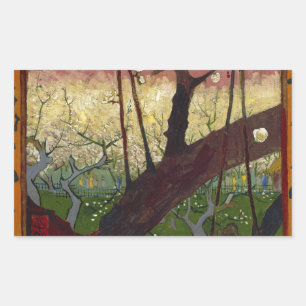 Adesivo Retangular Japoneses de Van Gogh depois de Hiroshige