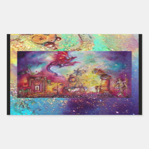 ADESIVO RETANGULAR JARDIM DAS SOMBRAS PERDIDAS/DRAGÃO VERMELHO DE VO