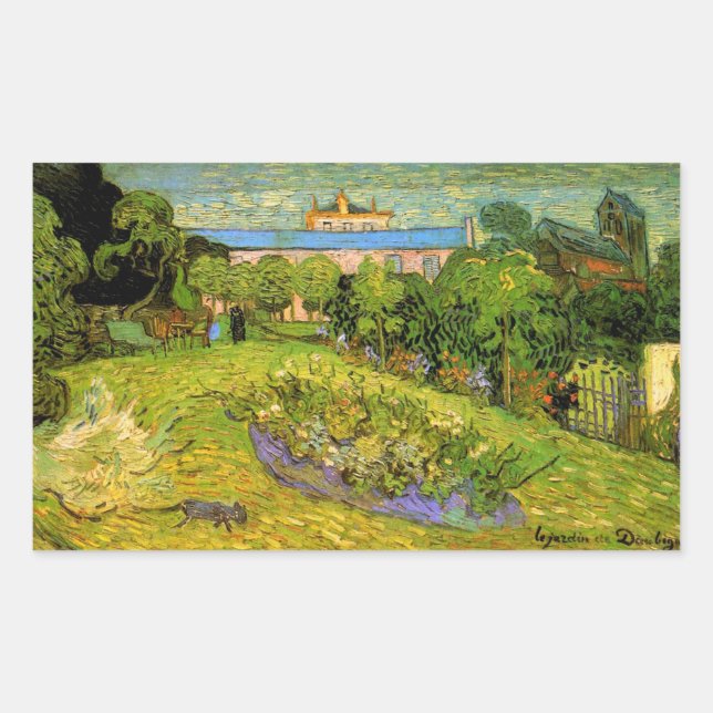 Adesivo Retangular Jardim de Daubigny por Vincent van Gogh, Le Jardin (Frente)