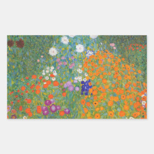 Adesivo Retangular Jardim de Flores por Gustav Klimt