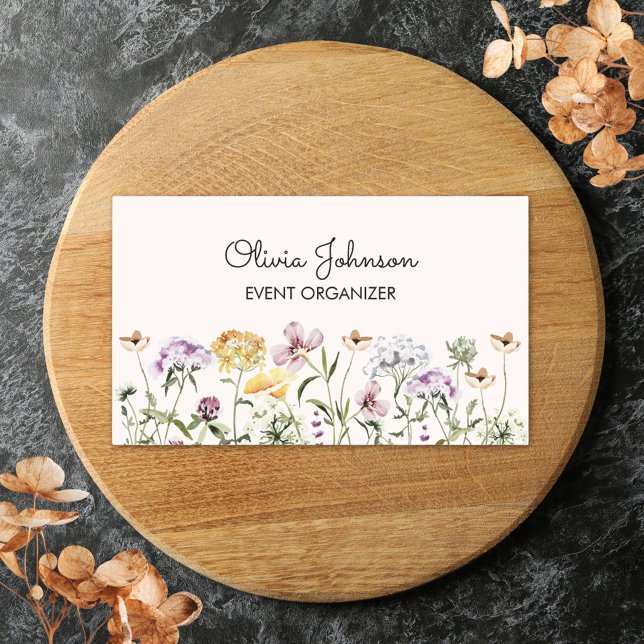 Adesivo Retangular Jardim de Flores Silvestres Personalizado Floral (Close up)
