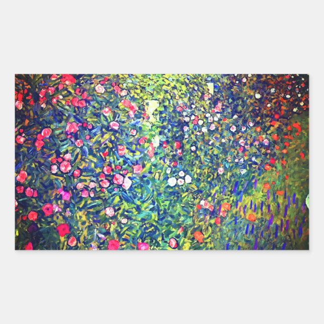 Adesivo Retangular Jardim Italiano Gustav Klimt (Frente)