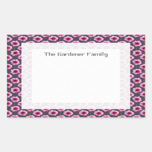 Adesivo Retangular Jardim Românico Rosa Dahlia Flor em qualquer Cor