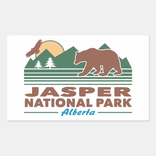 Adesivo Retangular Jasper National Park Bear (Frente)