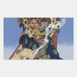 Adesivo Retangular JC Leyendecker Rainha Maeve Guerreira Celta