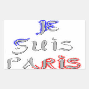 Adesivo Retangular Je Suis Paris eu amo Paris