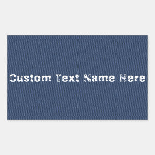 Adesivo Retangular Jeans Azuis Faux Tecido Cuatsom Name Stick
