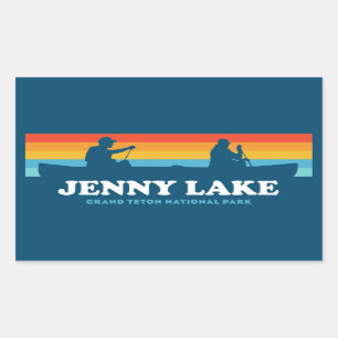 Adesivo Retangular Jenny Lake Grand Teton National Park Canoe