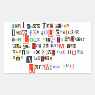 Adesivo Retangular Jeremiah 29:11