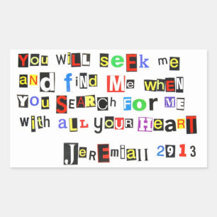 Adesivo Retangular Jeremiah 29:13