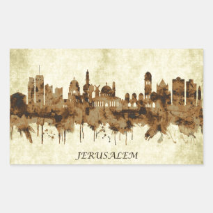 Adesivo Retangular Jerusalém Israel Cityscape