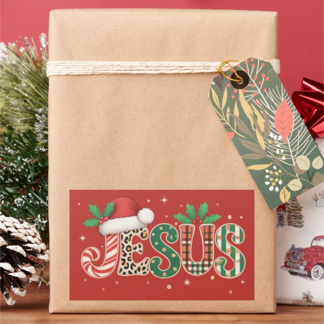 Adesivo Retangular Jesus Cristo Religioso Cristão Dizendo Bíblia de F (Feriado)