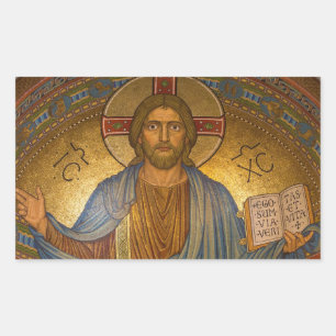 Adesivo Retangular Jesus Cristo Vinhetas Religiosas de Natal