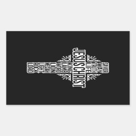 Adesivo Retangular JESUS CROSS - NOMES DO CRISTO Sticker