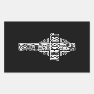 Adesivo Retangular JESUS CROSS - Stickers
