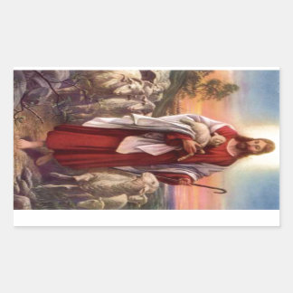Adesivo Retangular Jesus e borregos