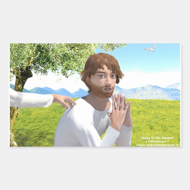 Adesivo Retangular Jesus no Jardim ( Getsemani ) (Frente)
