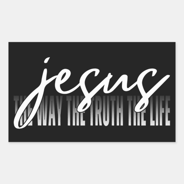 Adesivo Retangular Jesus O Caminho A Verdade A Vida (Frente)