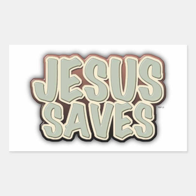 Adesivo Retangular Jesus Salva (Frente)