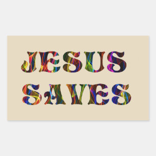 ADESIVO RETANGULAR JESUS SALVAR