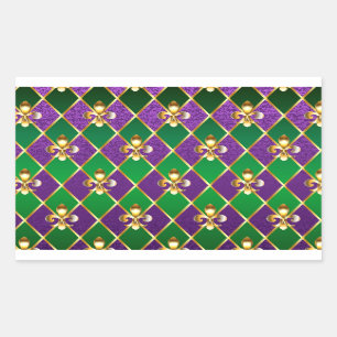 Adesivo Retangular Jewelry Background Mardi Gras