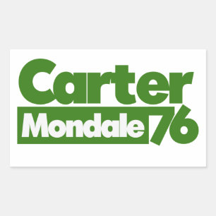 Adesivo Retangular Jimmy Carter 76 Carter Mondale retro Politics