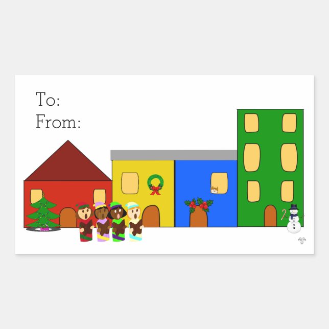 Adesivo Retangular Jingle Claws Train Town Gift Label Sticker (Frente)